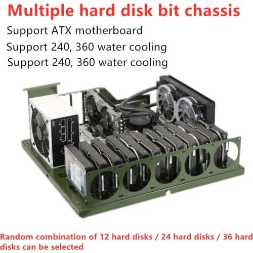 Stackable multilayer More than 36 mechanical hard disk bits on ATX motherboard P-disk computer mainframe Water cooling device