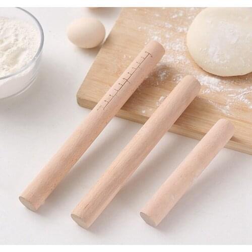 New Product With Scale Solid Wood Rolling Pin Cake Pie Noodles Rolling Pin Wooden Stick Dough Kitchen Tools