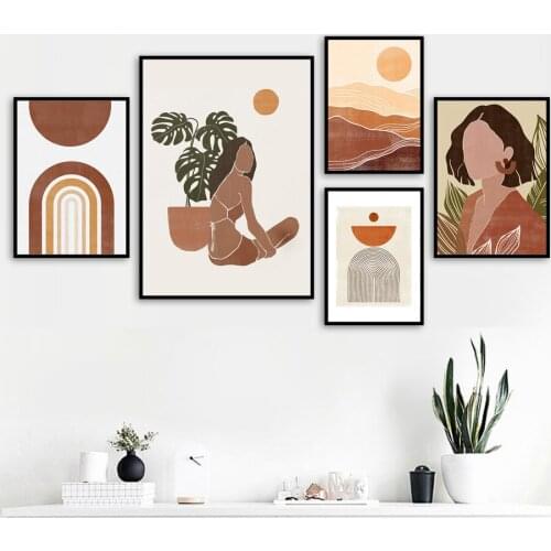 Scandinavia Style Abstract Fashion Girl Wall Art Canvas Painting Nordic Posters And Prints Wall Picture For Living Room Decor