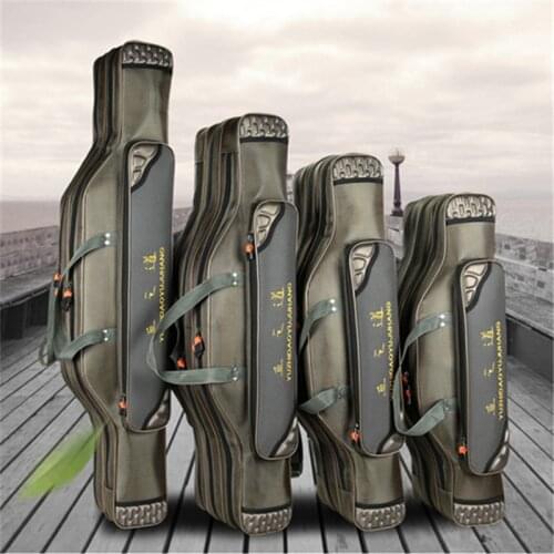 Portable Multifunction Fishing Bag Pesca Canvas 80/90/100/120CM Fishing Rod 3 Layer 4 Layer Travel Carry Case Pesca XA49G