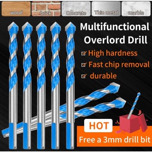 3-12mm Various Sets of Household Flashlight Drill Bits Threaded Triangle Tungsten Steel Drill Metal Glass Ceramic Concrete Drill