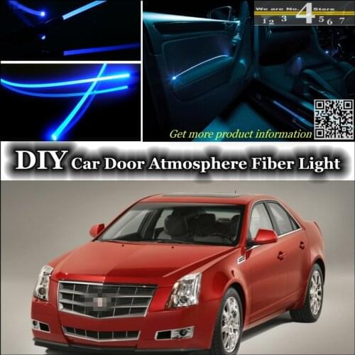 Interior Ambient Light Tuning Atmosphere Fiber Optic Band Lights For Cadillac CTS CTS-V Inside Door Panel llumination Tuning