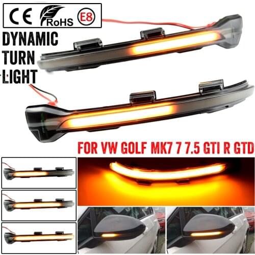 2 Pieces Side Mirror Indicator Dynamic Blinker LED Turn Signal Light For VW Golf 7 MK7 7.5 GTI R Sportsvan Touran L II