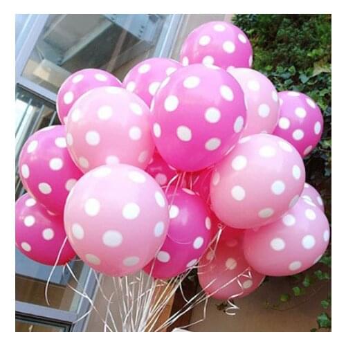 20pcs 2.8g Round Helium Quality 12inch" Pink Polka Dot Birthday Christmas wedding decorated decorative wave point latex balloons