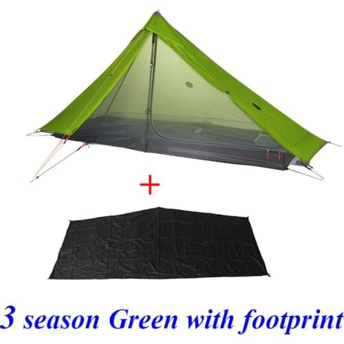 2020 New Version 3F LANSHAN 1 Pro No-See-Um 3 / 4 Season 230*80*125cm 2 Side 20d Silnylon One Person Light Weight Camping Tent