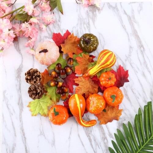50pcsSmall Pumpkins Artificial Fake Vegetables Halloween Decorations Creative Ornaments Halloween Home Party Thanksgiving Decor