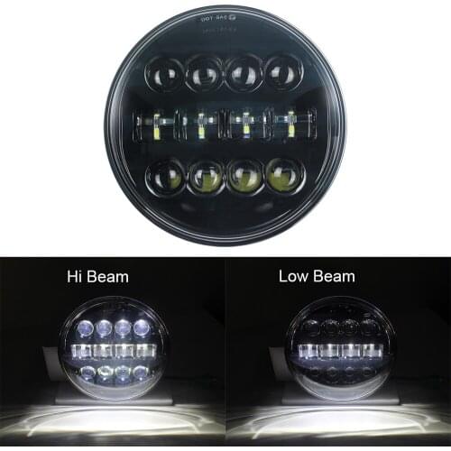 7 inch 60W LED Round Headlight Assembly for Motor Bike High Low Beam Light Auto Headlamp for Jeep Wrangler Off Road 4x4