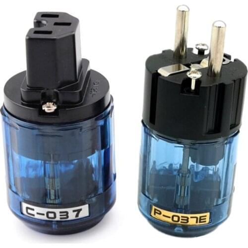 AHSY 1Paar Hohe Qualität Hifi audio Rhodiniert Schuko EU Power plug P-037e IEC stecker C-037 adapter für DIY power kabel