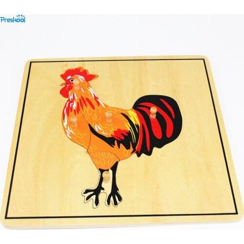 Baby Toy Kids Montessori Rooster Puzzle Animal for Children Wood for Early Childhood Education Preschool Training Learning