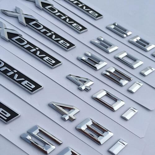 For BMW X5 X6 X3 X4 X1 20i 28i 40i 35d 40d 50d Metal Rear Trunk Emblem Letter Displacement Side Fender Badge Sticker