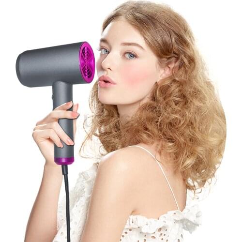 Hair Dryer with Nozzles 1800W Strong Wind Fast Drying Hair Machine Blow Dryer Portable Hot Air Brush Hairdryer Women Diffuser