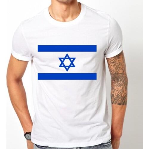 New Summer Fall Fashion Mens Short Sleeve Flag Of The State Of Israel T-Shirt O -neck Casual Tops Jew Guevara Tees