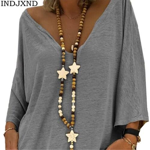 Женские шелковые футболки INDJXND China At AliExpress