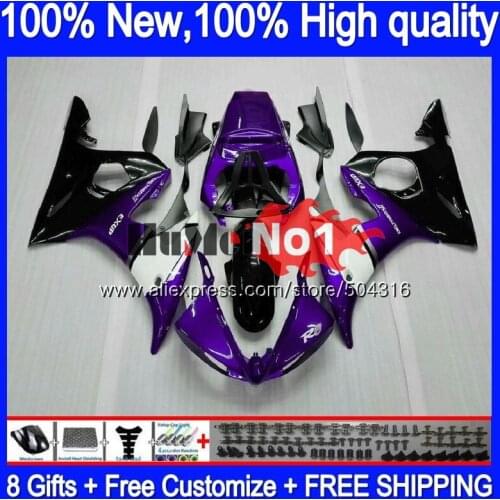 Body For YAMAHA YZF600 YZF R6 600CC YZF 600 R 6 CC 5MC.118 YZF-600 YZF-R6 2003 2004 2005 YZFR6 03 04 05 Purple white Fairings