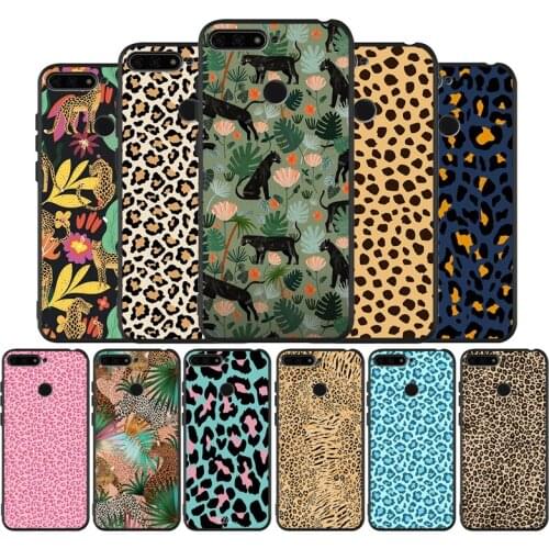 Leopard Series Black TPU Silicone Soft Phone Case For Honor 8X 9 8 10 20 30 Lite Pro MATE 9 10 20 30 Pro Lite