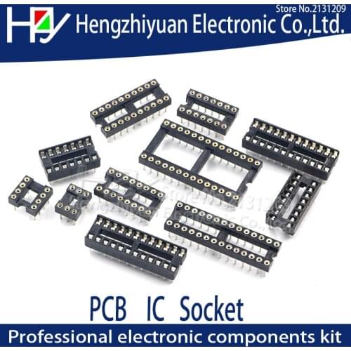 IC Sockets DIP8 DIP14 DIP16 DIP18 DIP20 DIP28 DIP40 Pins Round Hole Microcontrollers 2.54 PCB Connector DIP Socket Needle seat