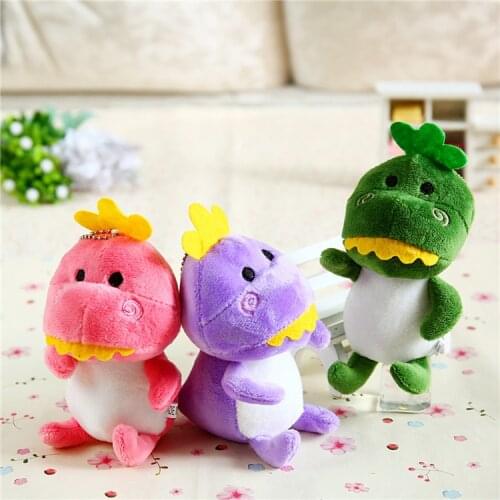 Cartoons Super cute baby dinosaur pendant plush toy baby bed pendant Soothing doll bag decoration christmase wedding gift 12cm