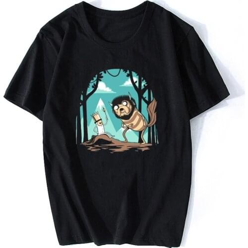 Adventure Time T Shirt Summer Clothing T Shirts Men Cotton Hip Hop O-Neck Tees Tops Aesthetic Clothes