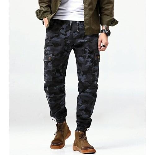 Mens Ankle Legth Pants Camouflage Hip Hop Streetwear Jogger Male Trousers Large Sizes 6xl 5xl 7XL Fashion Black Cargo Camo Pants