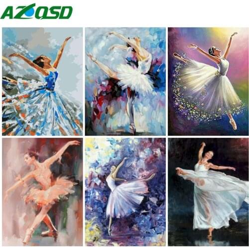 AZQSD Pictures By Numbers Ballet Girl Hand Paind Kit Canvas Painting By Numbers Portrait Home Wall Art Canvas Painting Art
