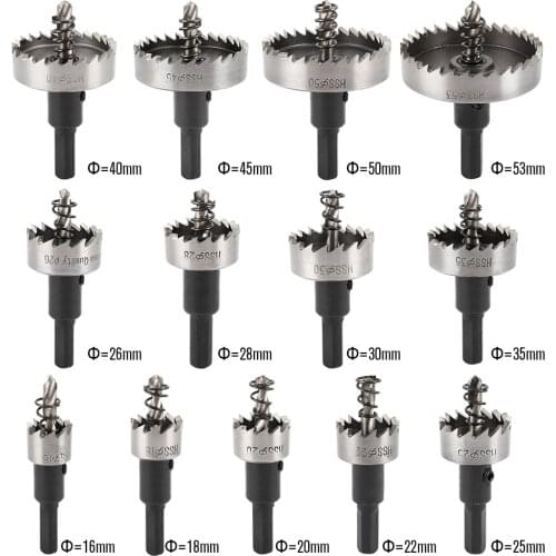 13PCS HSS Drill Bit Set High Speed Steel Carbide Tip Hole Saw Tooth Cutter Metal Drilling Hand Woodwork Cutting Carpentry Crowns