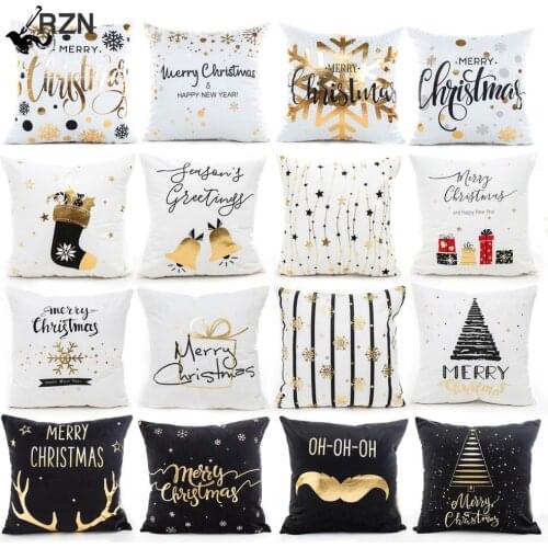Cotton Linen Merry Christmas Cushion Covers 45x45cm Decorative Christmas Pillow Cases Cover Home Decor Sofa Pillowcase