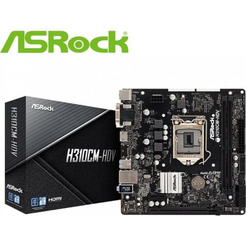 New ASRock H310CM-HDV desktop motherboard LGA 1151 DDR4 32GB USB2.0 USB3.1 H310 Desktop board PC sales mainboard