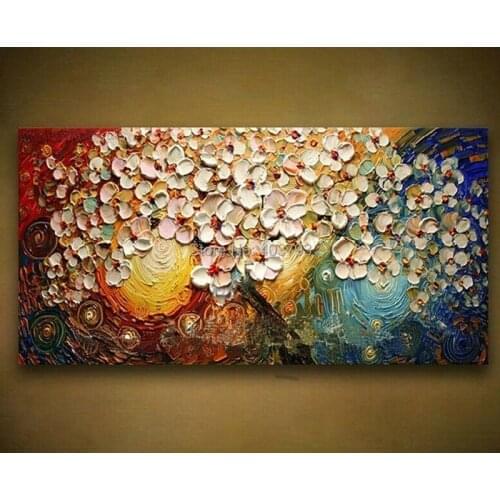 Huge wall art modern fashion oil painting on canvas beautiufl knife rich tree painting for home decoration no framed 60X120cm
