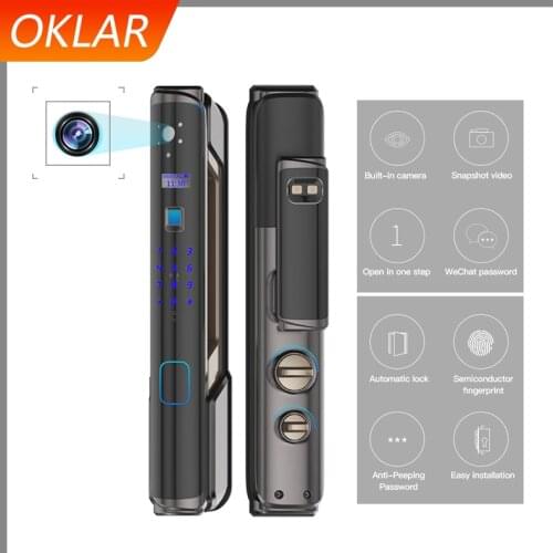 OKLAR Smart Electronic facial recognition Lock Fingerprint Door Lock Intelligent Biometric Lock With Password IC Card For Home