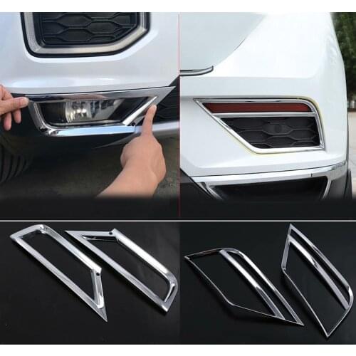 For Volkswagen VW T-Roc 2017 2018 ABS Chrome Car Front Fog Light/Rear Tail Fog Light Lamp Cover Trim
