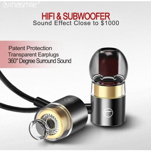 Stereo Bass Wired Earphone 3.5MM Metal In-ear Earphones with Microphone Gaming Hifi Headset for Phone Xiaomi Samsung Huawei