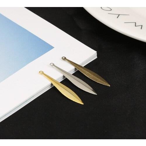 SEA MEW 100 PCS 5*33mm Metal Iron Long Pendant Gold Rhodium Bronze Earrings Jewelry Accessories