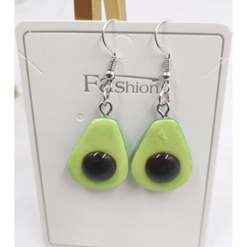 New Fruit Apple Avocado Cherry Earrings Female Cute Girl Simulation Pendant Earrings Female Models Exquisite Jewelry Accessories
