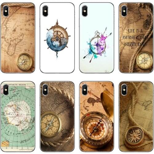 Silicon Soft Case For Huawei P30 P20 Pro P10 P9 P8 Lite Y5 Y6 Y7 Y9 P Smart Plus 2018 2019 Sea Nautical Compass TPU Phone Case