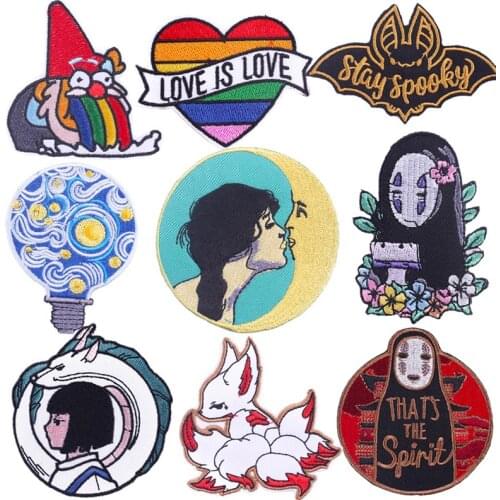 Ironing Stickers Cartoon Patch Embroidered Patches For Clothes Spirited Away Patch Embroidery Iron On Patches For Clothing Badge