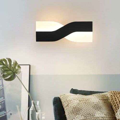 LED Nordic wall lamp post modern living room minimalist bedroom bedside lamp rectangular rotatable study background wall lamp