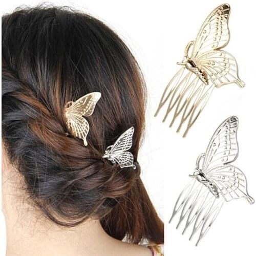 Vintage Hair Clips Metal Butterfly Hairpins Gold Bridal Headpiece Bobby Pins Headdress Jewelry Styling Accessories Tools