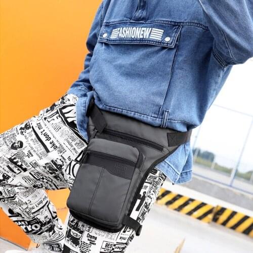 Men Waterproof Nylon Drop Leg Bag Thigh Hip Bum Belt Leg Fanny Pack Boys Waist Travel Riding Motorcycle Crossbody Shoulder Bags