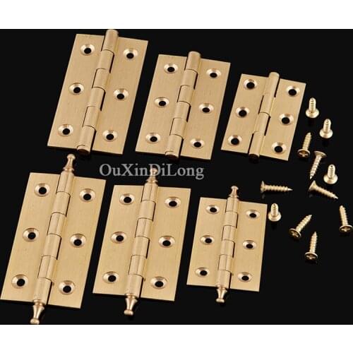 High Quality 10PCS Brass Furniture Hinges 2Inch/2.5Inch/3Inch Invisible Door Hinges Cupboard Wardrobe Drawer Cabinet Door Hinges
