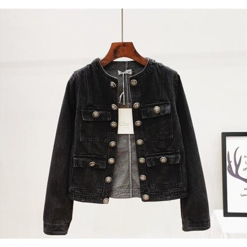 Harajuku Vintage Wash Water Short Denim Jacket Women 2021 Spring Autumn Big Size Slim Chaquetas Mujer Jeans Jacket Coat Female