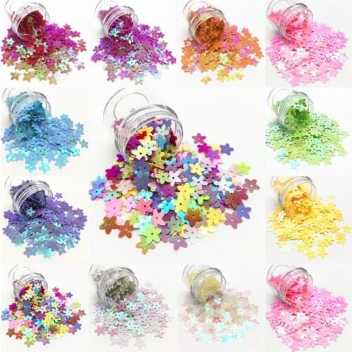Paillettes 10mm Flat Flowers Five Petal Loose PVC Sequins Sewing Wedding Dress Craft Women Kids DIY Accessories Lentejuelas 10g