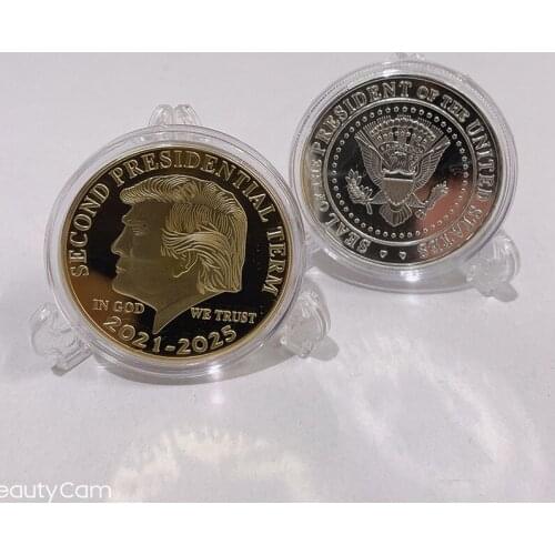 2021-2025 U.S. Presidential Trump Election Gold or Silver Color Commemorative Coin Challenge Coin Coins Collectibles #11