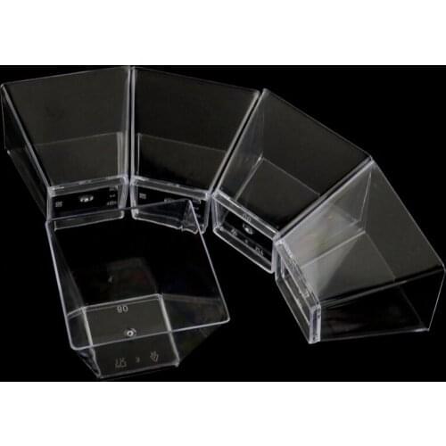 50Pcs Mini Small Plastic Square Dessert Cup Sauce Starter Party Tableware Decor