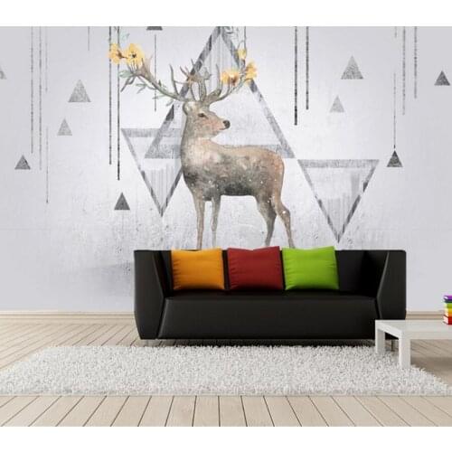 Abstract elk Nordic style modern wallpaper ,living room TV sofa background children bedroom 3d cartoon mural papel de parede