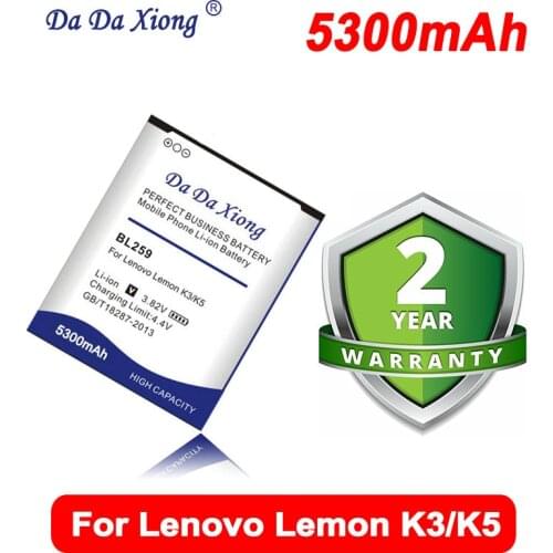 4650mAh BL259 Battery for Lenovo K32C30 K32C36 lemon K3 K5 Vibe K5 / K5 Plus Bateria Accumulator AKKU Phone Battery A6020a40