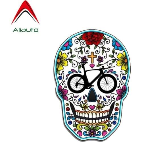 Aliauto Creative Car Sticker Triathlon Sugar Skull Reflective Cover Scratch Waterproof Sun Creen Accessories PVC Decal,13cm*9cm