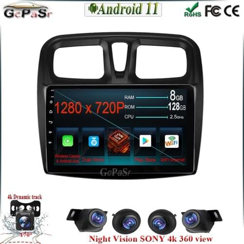 128GB Android 10 Car Stereo Radio Voor for Renault Logan 2 2012 - 2019 Sandero 2 2014 - 2019 Auto Radio Multimedia Video Player