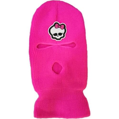 Balaclava Mask Hat Winter Cover Neon Mask Green Halloween Cap For Party Ski Cycling Balaclava Heart Skull warm winter hat
