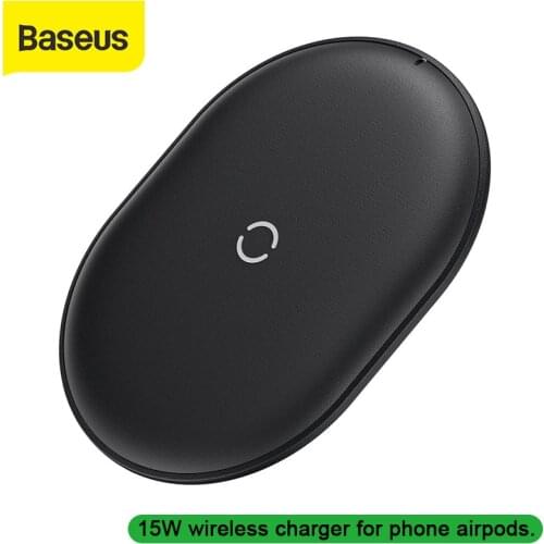 Baseus 15W Qi Wireless Charger for iPhone 11 Pro X Xs Xs Max XR Samsung wireless charger fast charger for airpods earpods
