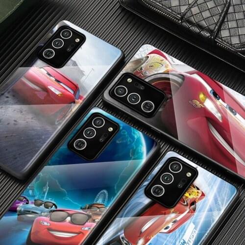 Tempered Glass Cover Disney Car Mobilization For Samsung Galaxy S21 S20 FE Ultra S8 S9 S10 S10e Lite Plus 5G Phone Case